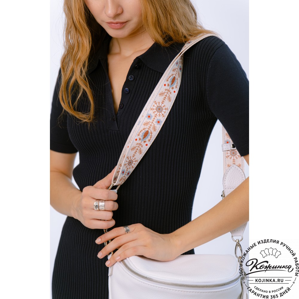 Женская кожаная сумка "Либерти" (белая)